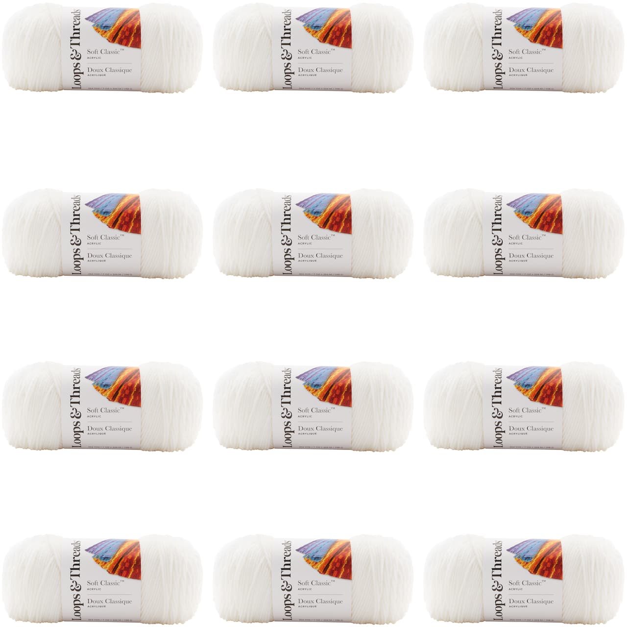 12 Pack: Soft Classic™ Solid Yarn by Loops & Threads®